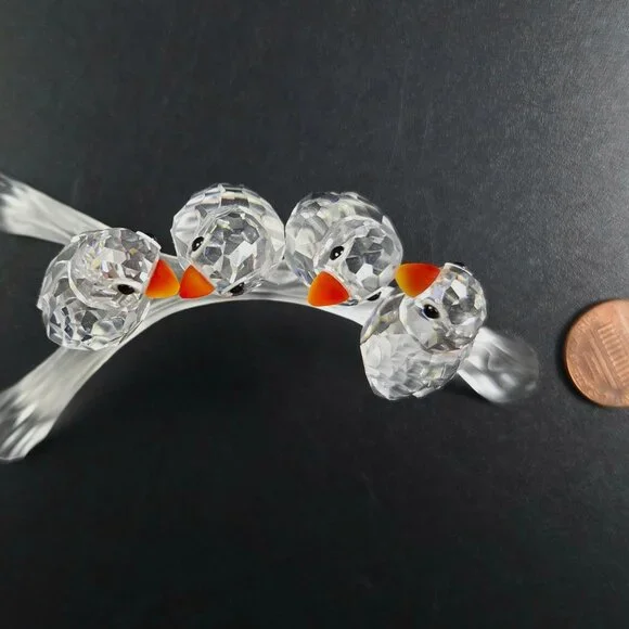 Vintage Swarovski “Feathered Beauties” Baby Lovebirds Figurine — No Box - Picture 5 of 11